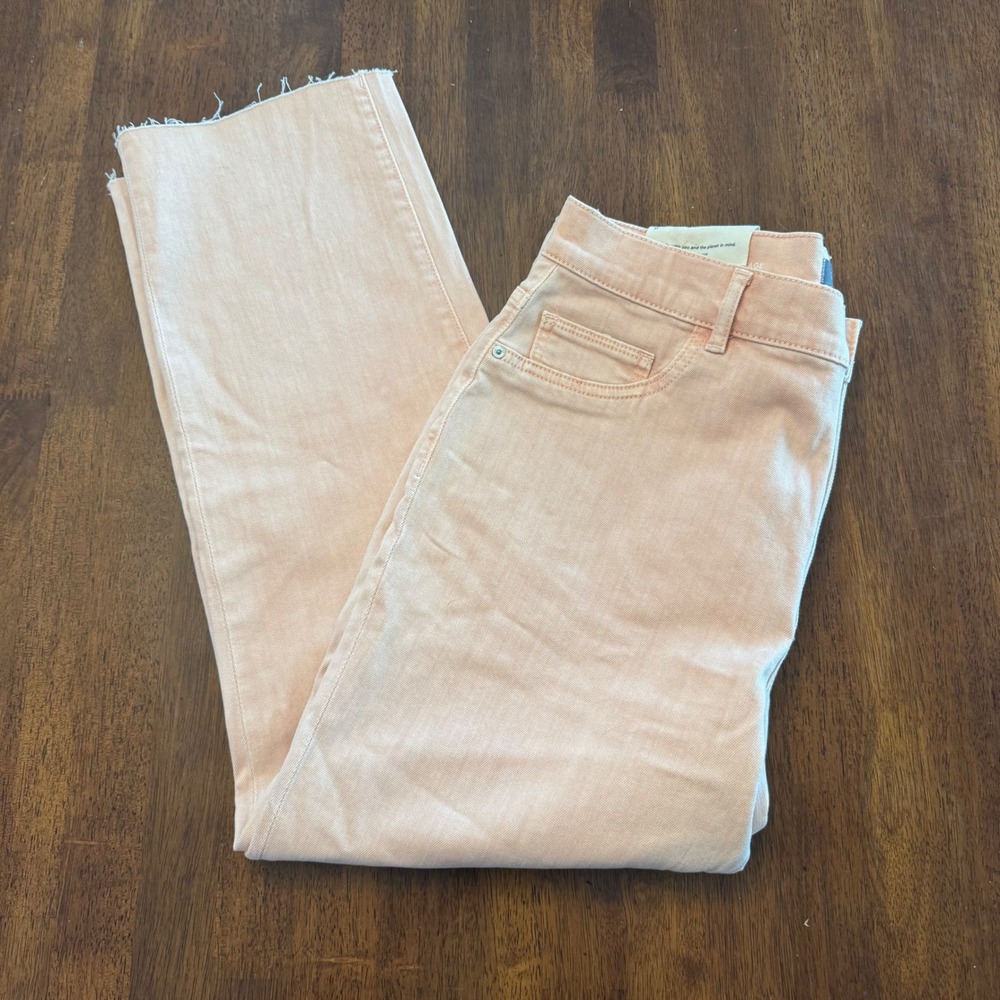 DL1961 Patti Straight High Rise Vintage Ankle Jeans Bellini‎ Raw Peach 31 NEW
